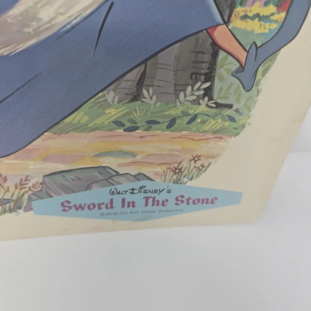 Lot of 2  1961 Walt Disney Placemats Sword And Stone Tinkerbell
